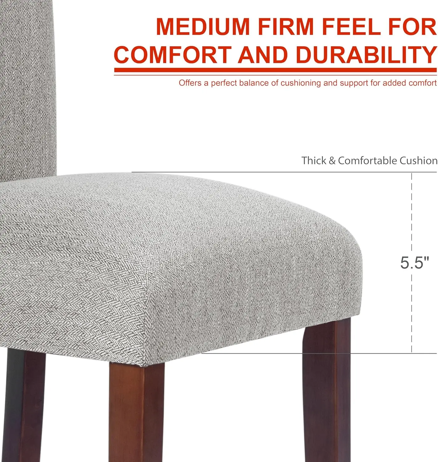 HomePop Parsons Classic Upholstered Accent Dining Chair, Single Pack, Light Grey image 3
