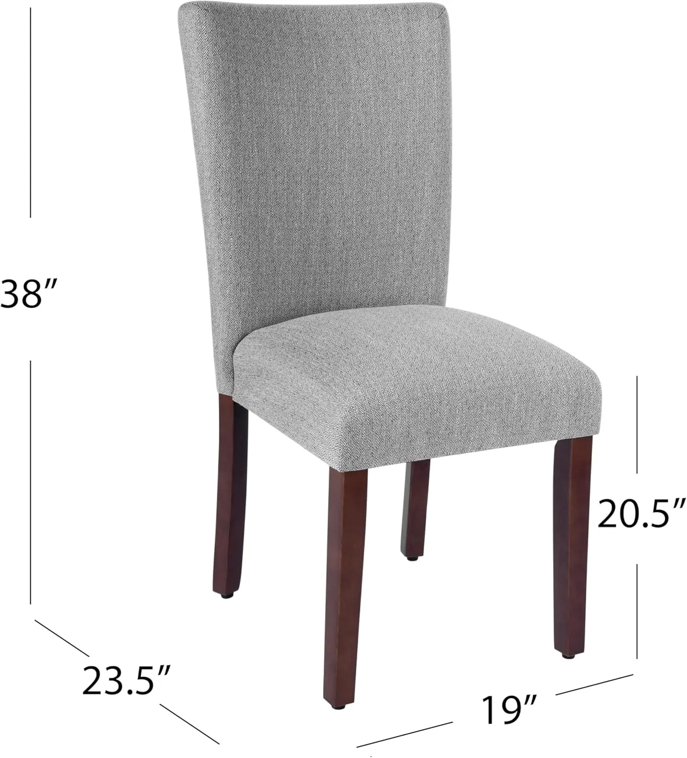 HomePop Parsons Classic Upholstered Accent Dining Chair, Single Pack, Light Grey image 6