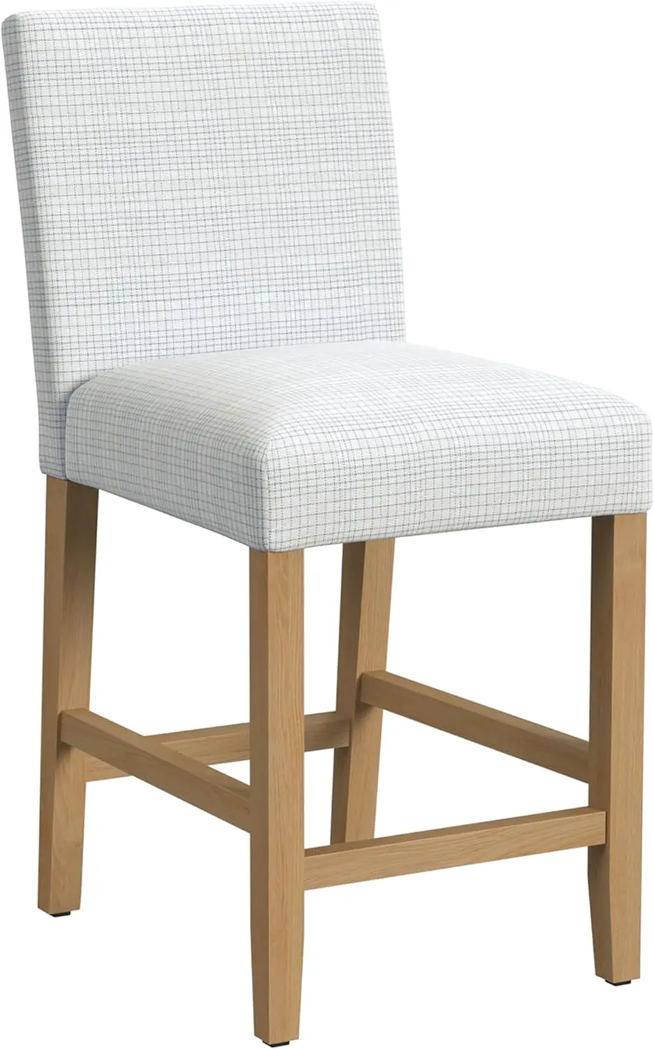 HomePop Home Decor | Classic Counter Height Bar Stools | 24 Inch Bar Stools | Decorative Home Furniture, Cream Mini Grid Pattern image 1