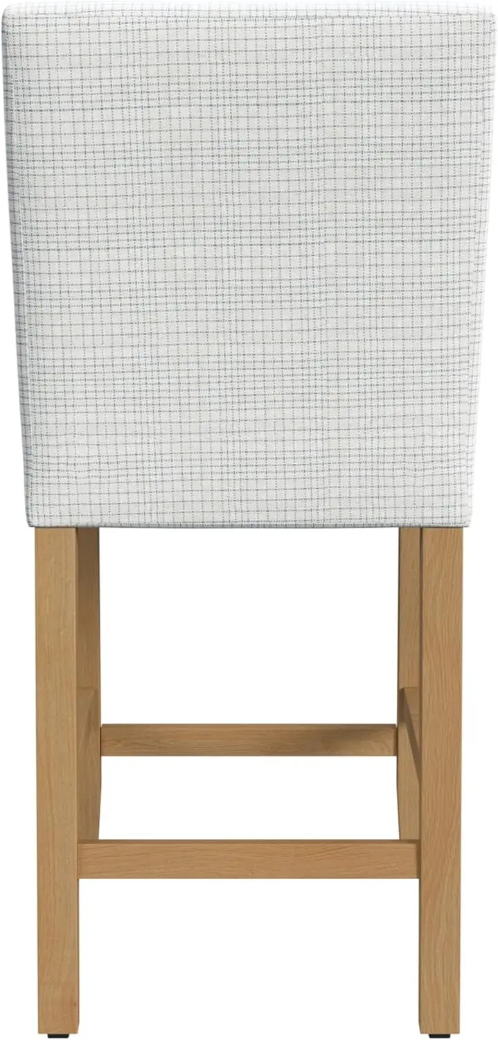 HomePop Home Decor | Classic Counter Height Bar Stools | 24 Inch Bar Stools | Decorative Home Furniture, Cream Mini Grid Pattern image 6