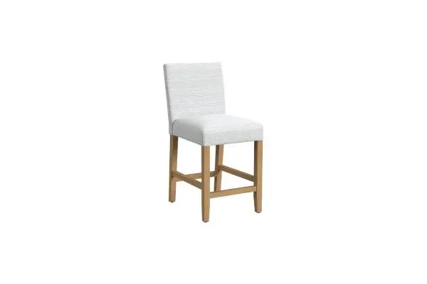 HomePop Home Decor | Classic Counter Height Bar Stools | 24 Inch Bar Stools | Decorative Home Furniture, Cream Mini Grid Pattern image