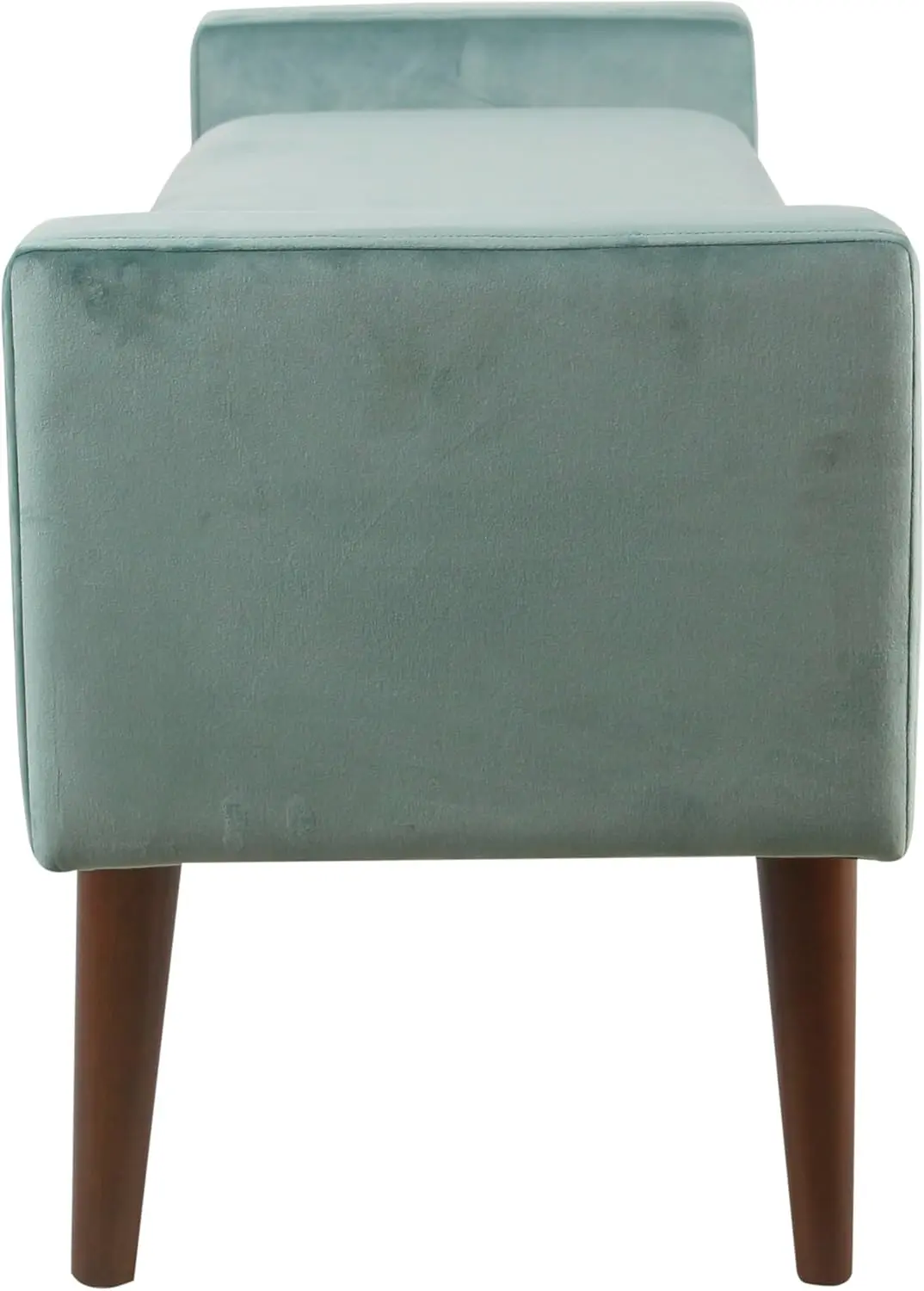 HomePop Home Decor | Upholstered Modern Velvet Storage Ottoman Bench | Ottoman Bench with Storage for Living Room & Bedroom | Decorative Home Furniture, Aqua Blue image 4