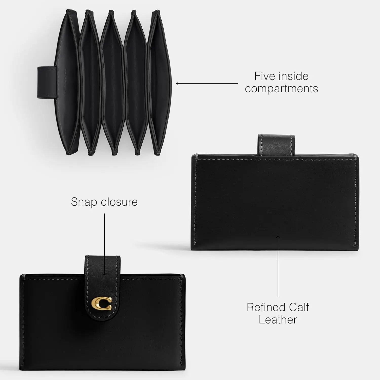 Coach Women's Essential Multi Card Holder Accessory-Travel Wallet, B4/Black image 3