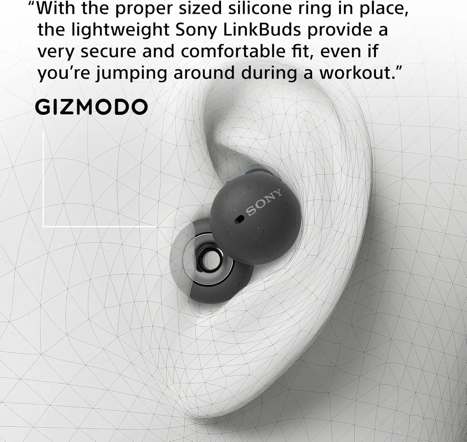 Sony LinkBuds Truly Wireless Earbud Headphones with an Open-Ring Design for Ambient Sounds and Alexa Built-in, Bluetooth Ear Buds Compatible with iPhone and Android, Gray image 3