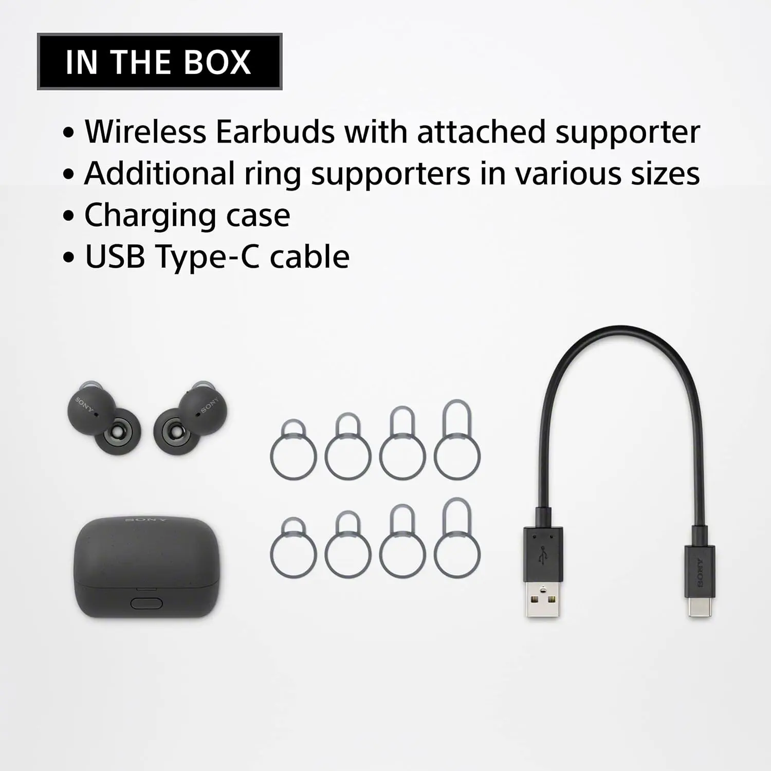 Sony LinkBuds Truly Wireless Earbud Headphones with an Open-Ring Design for Ambient Sounds and Alexa Built-in, Bluetooth Ear Buds Compatible with iPhone and Android, Gray image 4