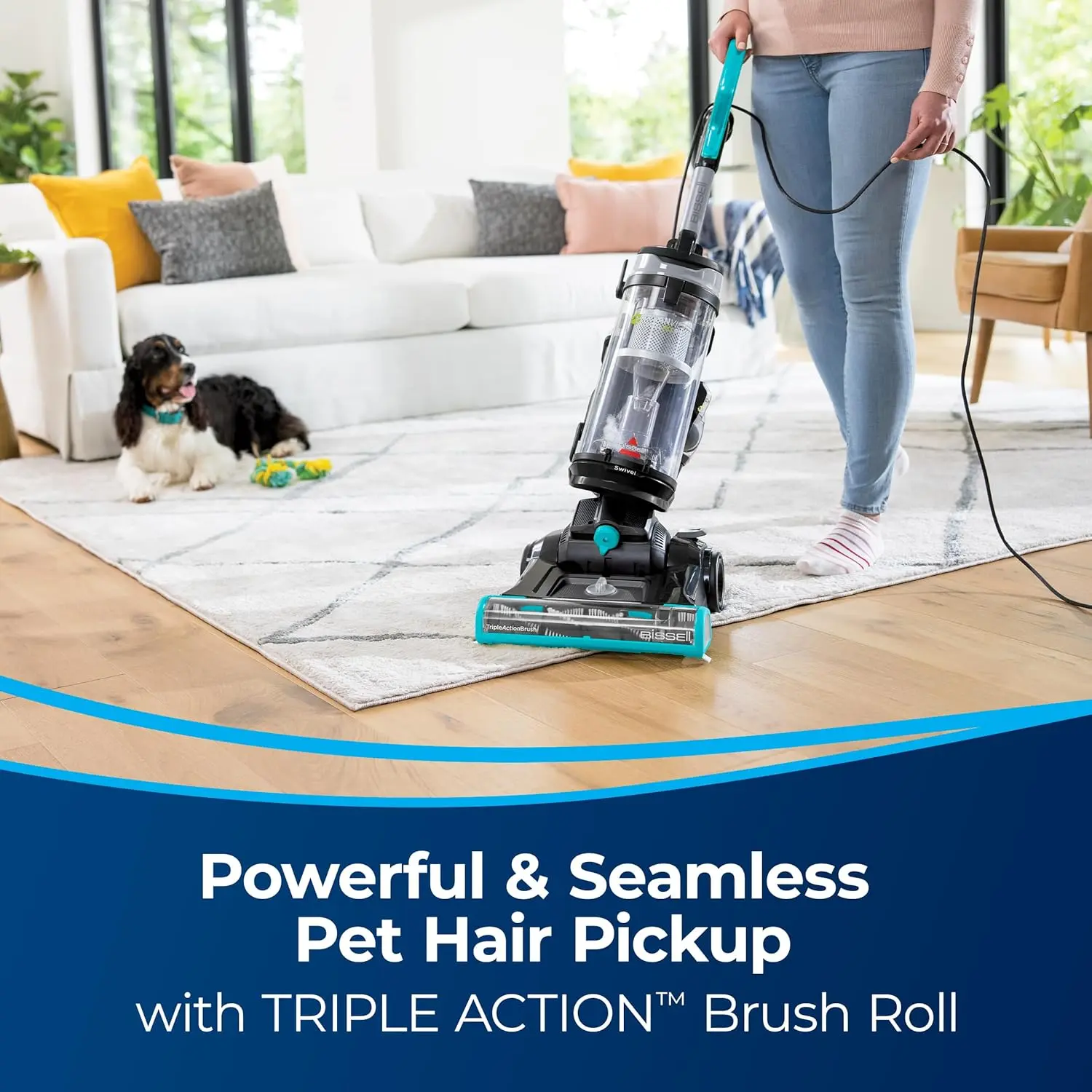 Bissell CleanView Swivel Pet Reach Full-Size Vacuum Cleaner, with Quick Release Wand, & Swivel Steering, 3198A, Color May Vary image 2
