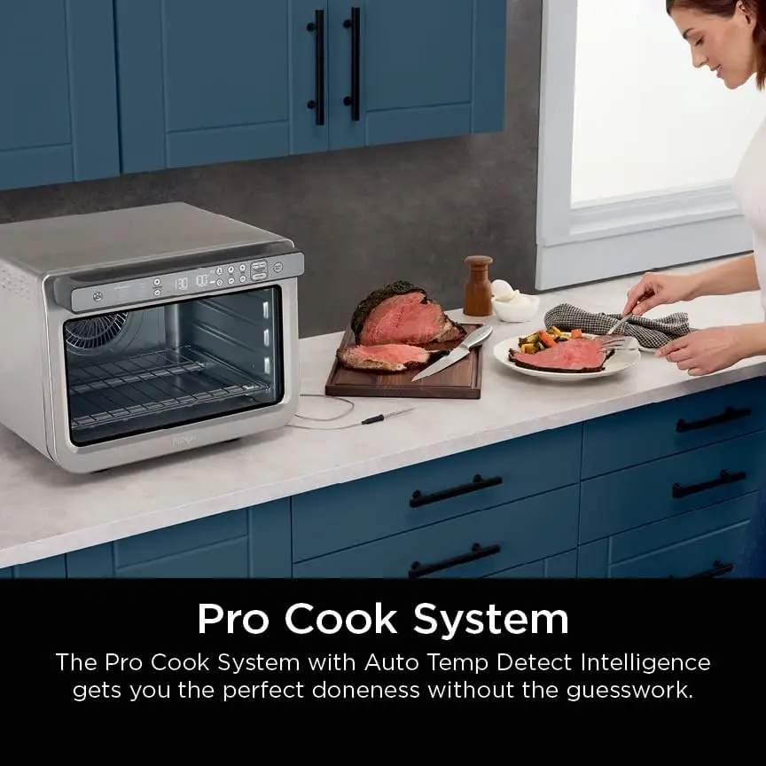 Ninja Prestige Smart XL with Pro Cook System 10-in-1 Air Fry Digital Countertop Convection Toaster Oven with Air Fry, Air Roast, Broil & Bake, Pro Cook Thermometer, 1800 Watts, Stainless Steel, DT551 image 10