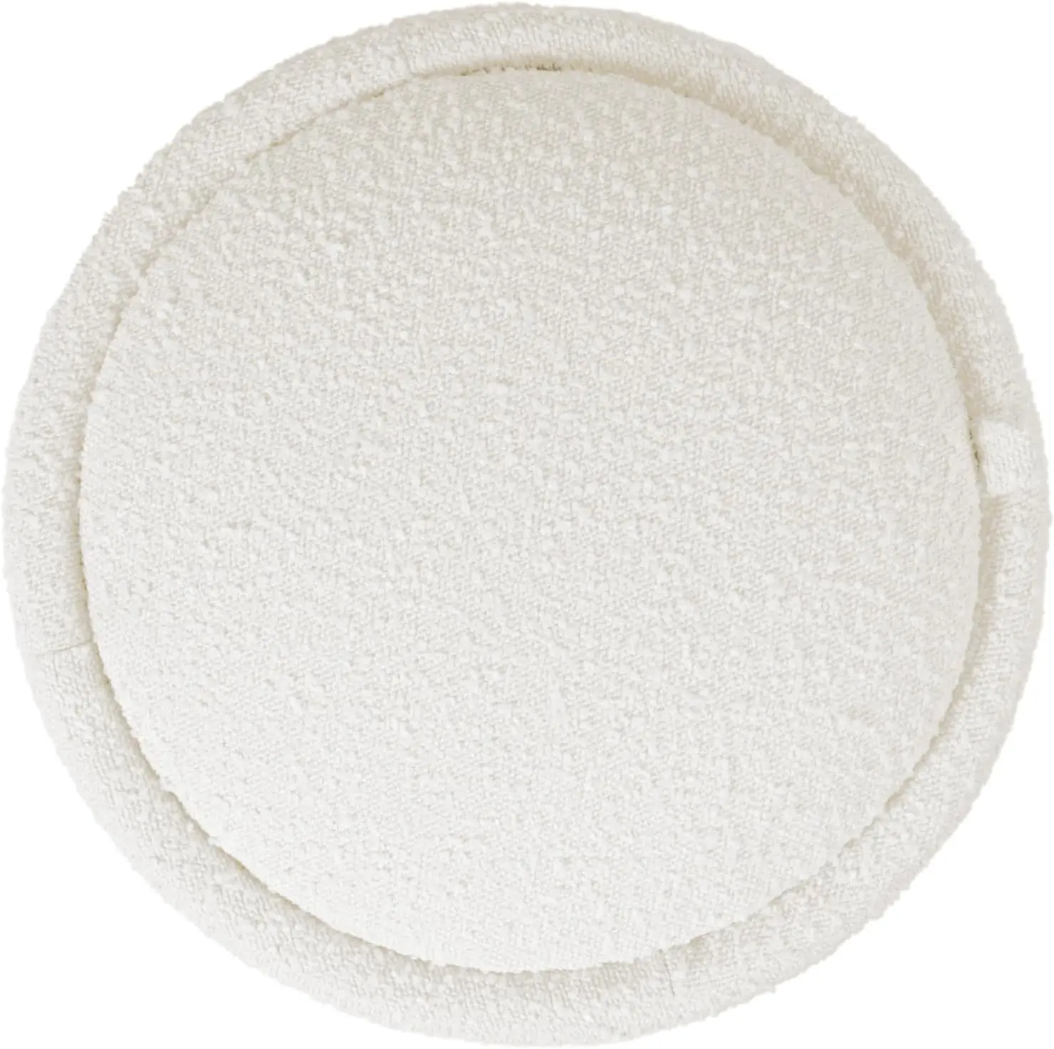 HomePop Storage Round Ottoman with Removable Lid Home Décor|Upholstered Round Foot Rest Ottoman - Cream Boucle image 10