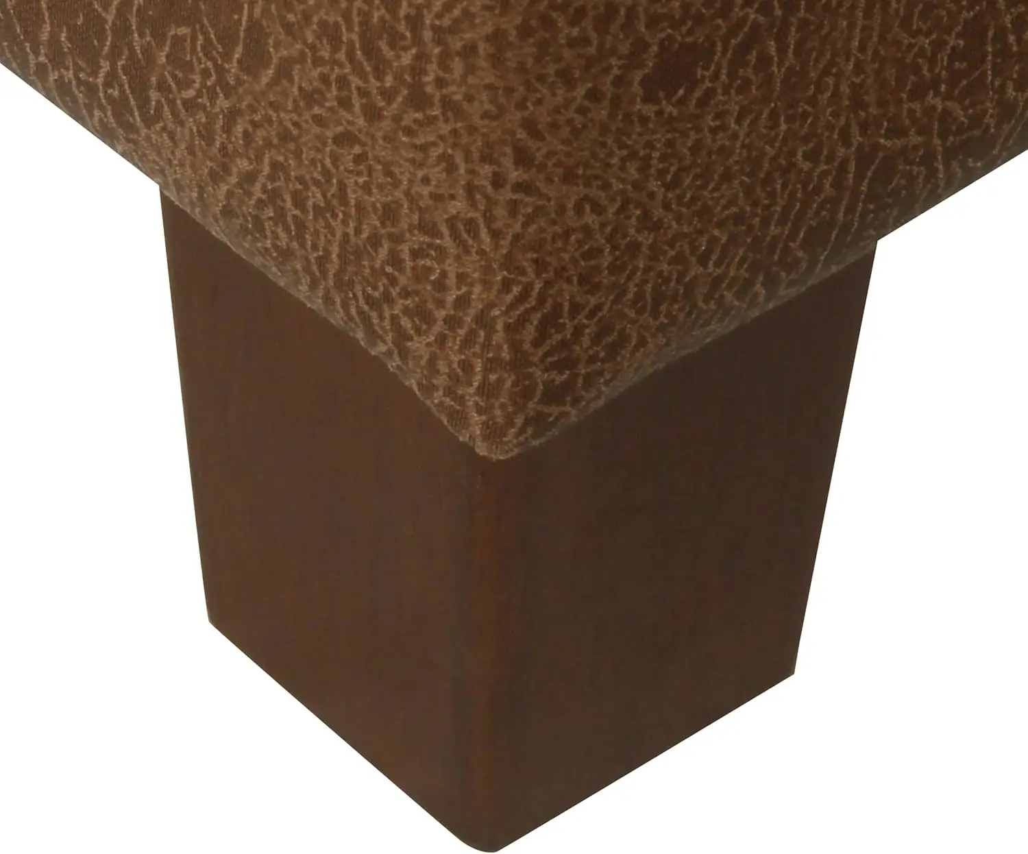Homepop Home Decor | Button Tufted Storage Bench | Ottoman Bench with Storage for Living Room & Bedroom, Distressed Brown Faux Leather image 9