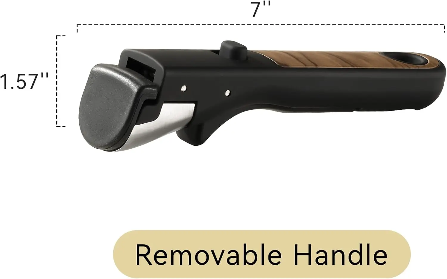 CAROTE Removable Handle, Handle for Detachable Removable Cookware,Universal Pot Handle,Suitable for All Cookware, Black image 2