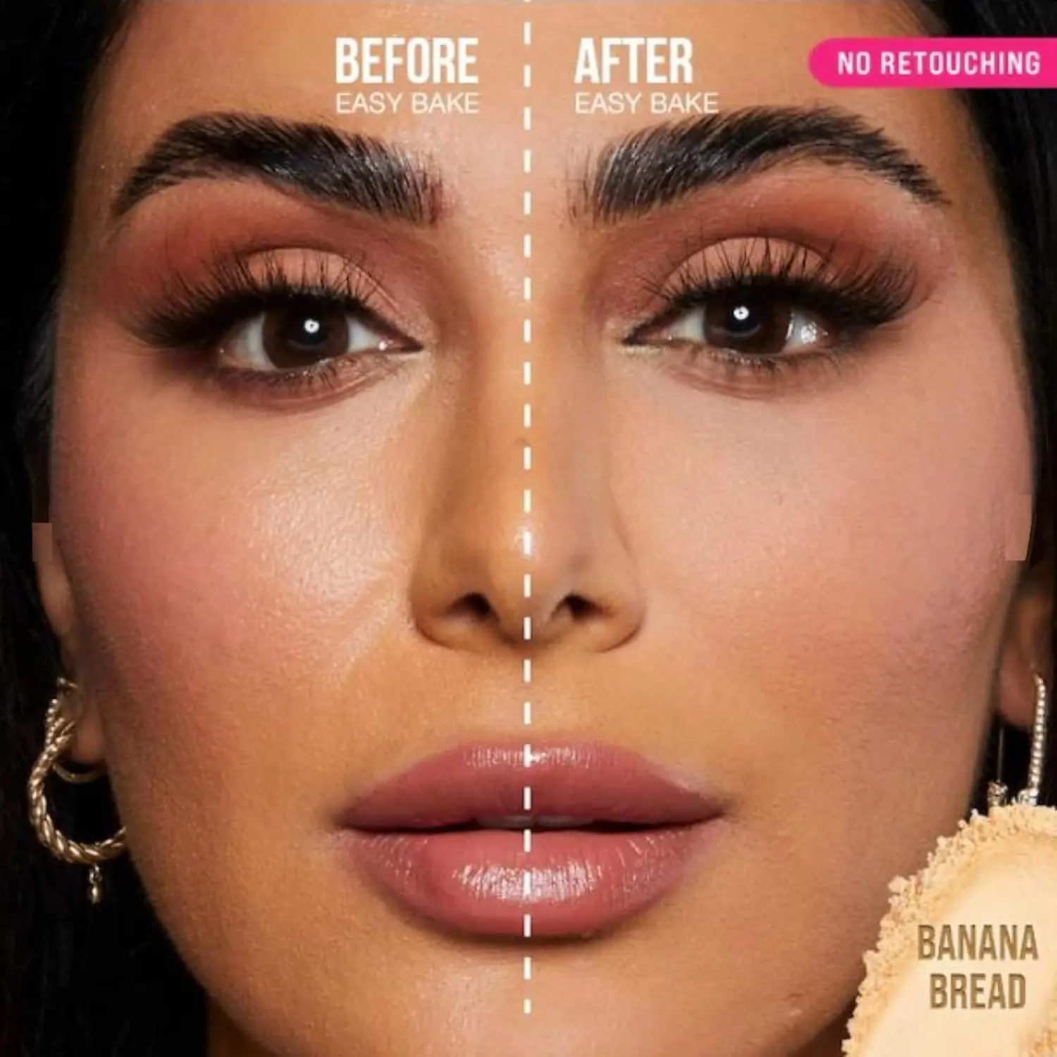 Huda Easy Bake Loose Baking & Setting Powder - Banana Bread (light, medium, and tan skin tones) - 0.71 oz / 20 g image 2