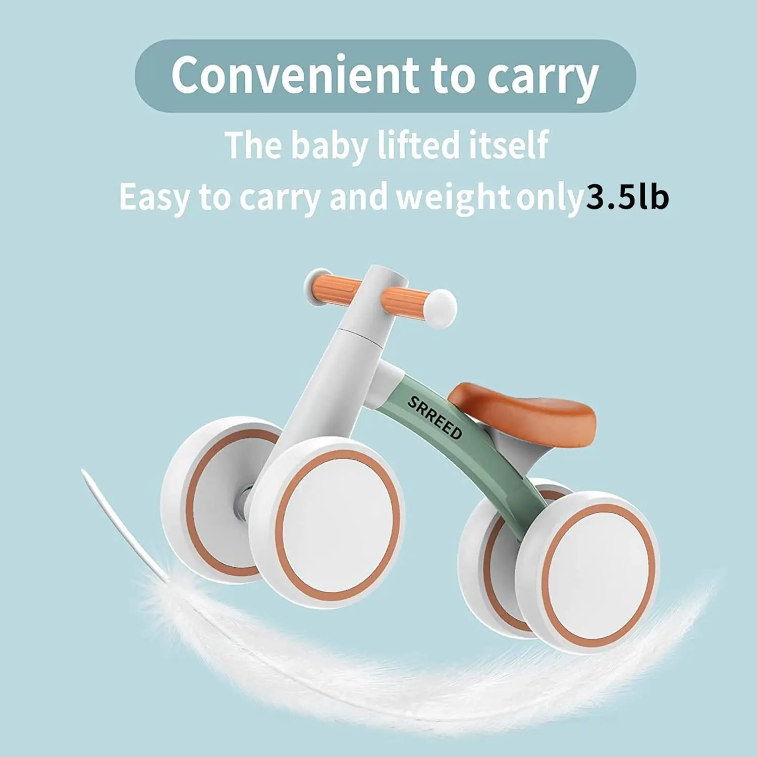 SEREED Baby Balance Bike for 1 Year Old Boys Girls 12-24 Month Toddler Balance Bike, 4 Wheels Toddler First Bike, First Birthday Gifts image 3