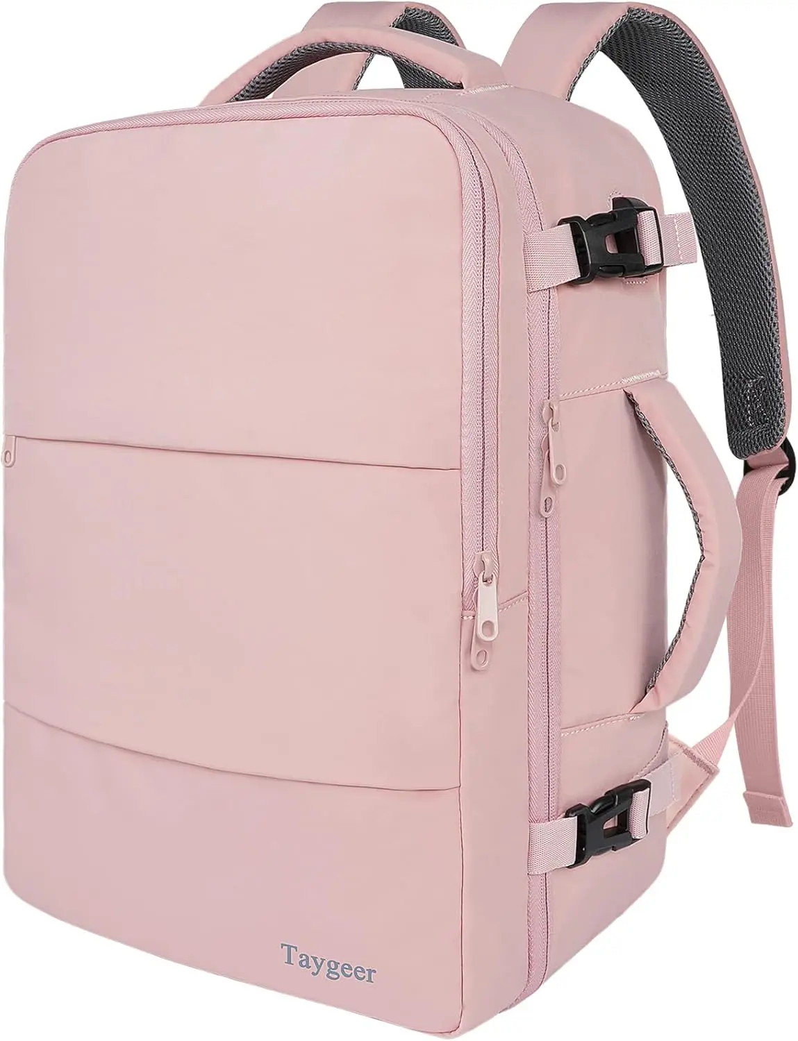 Taygeer Travel Backpack for Women, Carry On Backpack with USB Charging Port & Shoe Pouch, TSA 15.6inch Laptop Mochila Flight Approved, Nurse Bag Casual Daypack for Weekender Business Hiking, Pink image 1