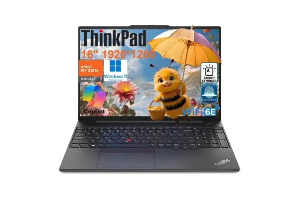 Lenovo ThinkPad E16 Gen 2 Business Laptop Computer, AMD 8-Core Ryzen 7 7735HS (Beat i7-1355U), 32GB DDR5 RAM, 1TB PCIe SSD, 16" FHD+, WiFi 6E, Backlit KB, Fingerprint Reader, Windows 11 Pro, vent-hear image