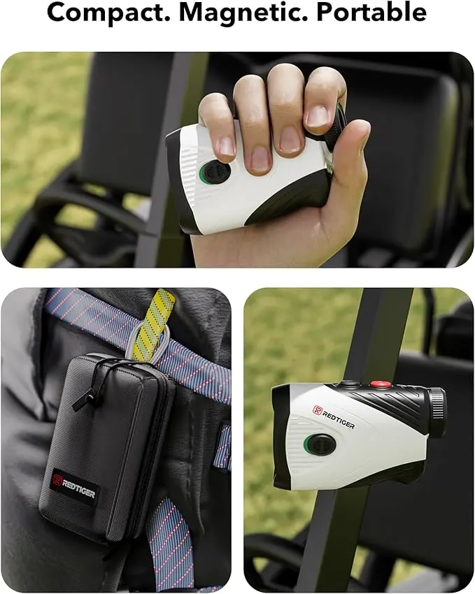 REDTIGER Golf Rangefinder with Slope, 1200 Yards Laser Range Finder Golfing, 7X Magnification, Flag Pole Locking Vibration, Rechargeable Range Finders with Magnet Stripe, GolfVue Series 1 image 6