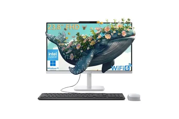 Lenovo 24 All-in-One Desktop Computer for Home Office, 23.8" FHD Business AIO, Intel 8-Core Processor (Beat i5-1140G7), 32GB DDR4 RAM, 1TB PCIe SSD, WiFi 6, Bluetooth 5.2, Windows 11 Pro, Vent-Hear image