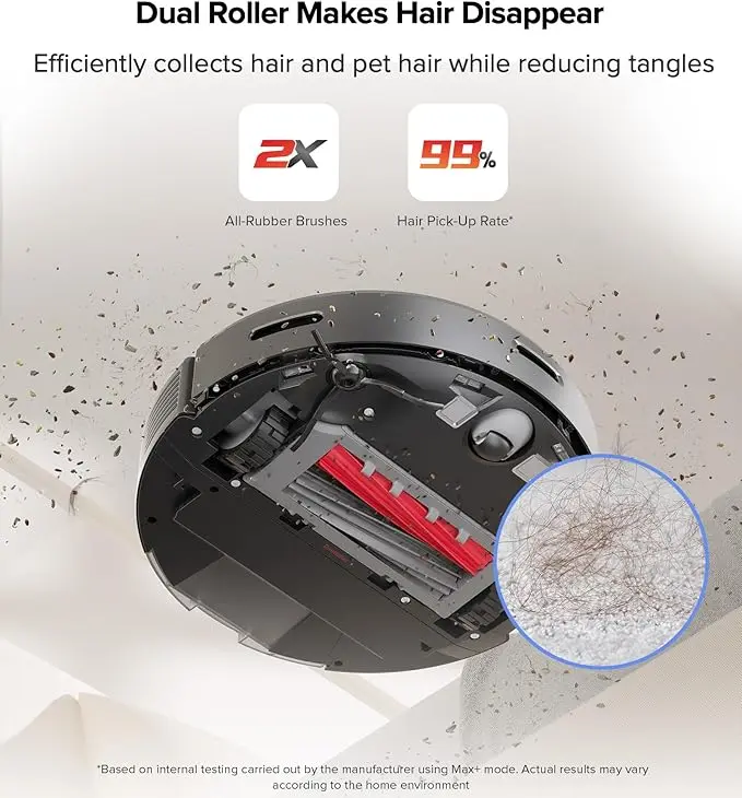 roborock Q5 Max+ Robot Vacuum with Self-Empty Dock, Upgraded from Q5+, 5500 Pa Suction, DuoRoller Brush, Hands-Free Cleaning for up to 7 Weeks, PreciSense LiDAR Navigation, App & Voice Control image 2