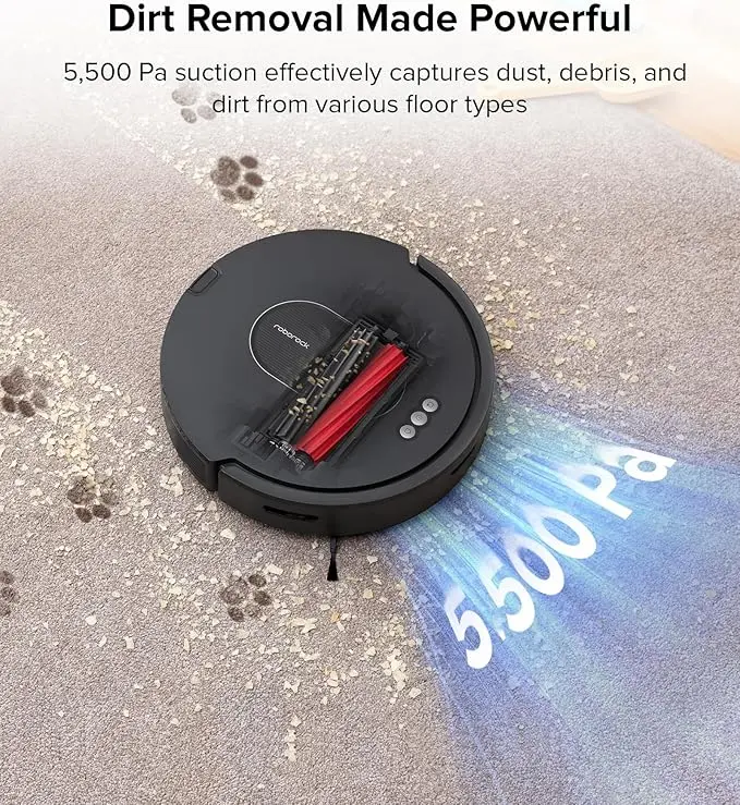 roborock Q5 Max+ Robot Vacuum with Self-Empty Dock, Upgraded from Q5+, 5500 Pa Suction, DuoRoller Brush, Hands-Free Cleaning for up to 7 Weeks, PreciSense LiDAR Navigation, App & Voice Control image 6