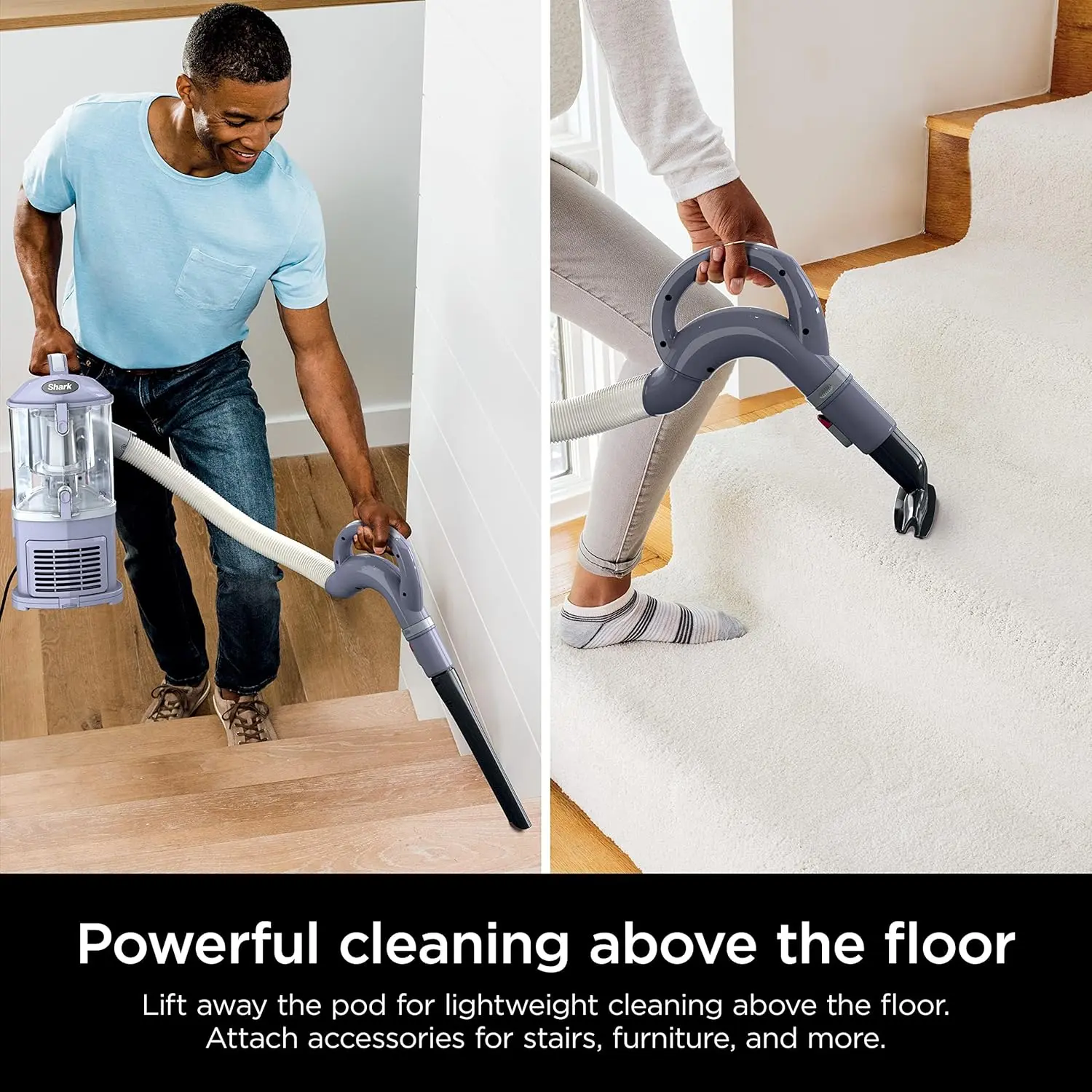 Shark NV352 Navigator Lift Away Upright Vacuum, Hepa Filter, Anti-Allergen Technology, Swivel Steering, Ideal for Carpet, Stairs, & Bare Floors, with Wide Upholstery & Crevice Tools, Lavender image 5