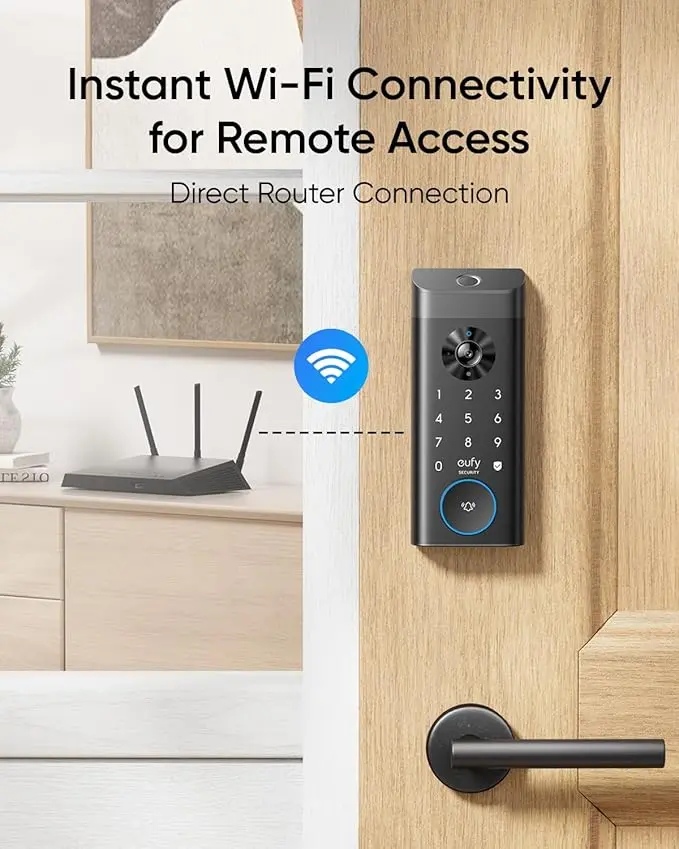 eufy Security Video Smart Lock E330, 3-in-1 Camera+Doorbell+Fingerprint Keyless Entry Door Lock, Smart Built-in Wi-Fi Deadbolt for Front Door, Auto Lock, App Remote Control, Easy Installation image 6