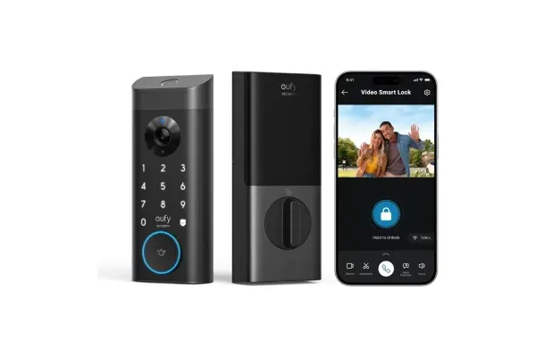 eufy Security Video Smart Lock E330, 3-in-1 Camera+Doorbell+Fingerprint Keyless Entry Door Lock, Smart Built-in Wi-Fi Deadbolt for Front Door, Auto Lock, App Remote Control, Easy Installation image