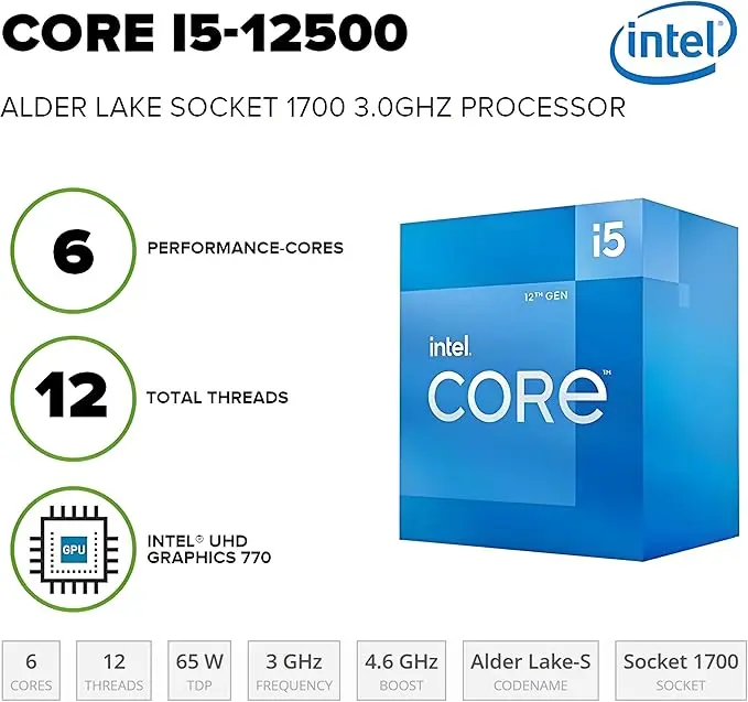 HP Desktop Computers Tower PC for Home Business Student, Intel 6-Core i5-12500 (Beat i7-11700), 32GB DDR4 RAM, 1TB PCIe SSD, WiFi, Bluetooth, RJ-45, Keyboard and Mouse, Windows 11 Pro, Wendbo image 2