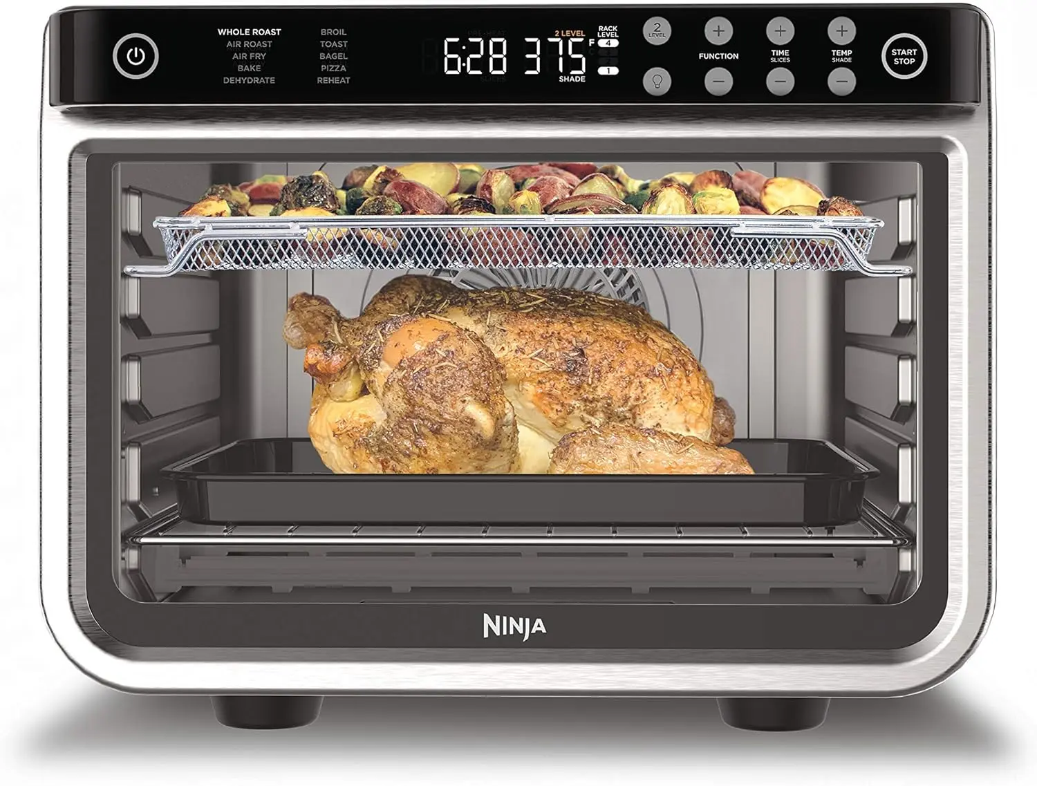 Ninja Air Fryer & Toaster Oven | Foodi Series, XL Pro Air Oven Kitchen Countertop Convection | 10-in-1 Functions | Fits a 5-lb Chicken & Sheet Pan of Vegetables | 1800 Watts | Stainless Steel | DT201 image 1