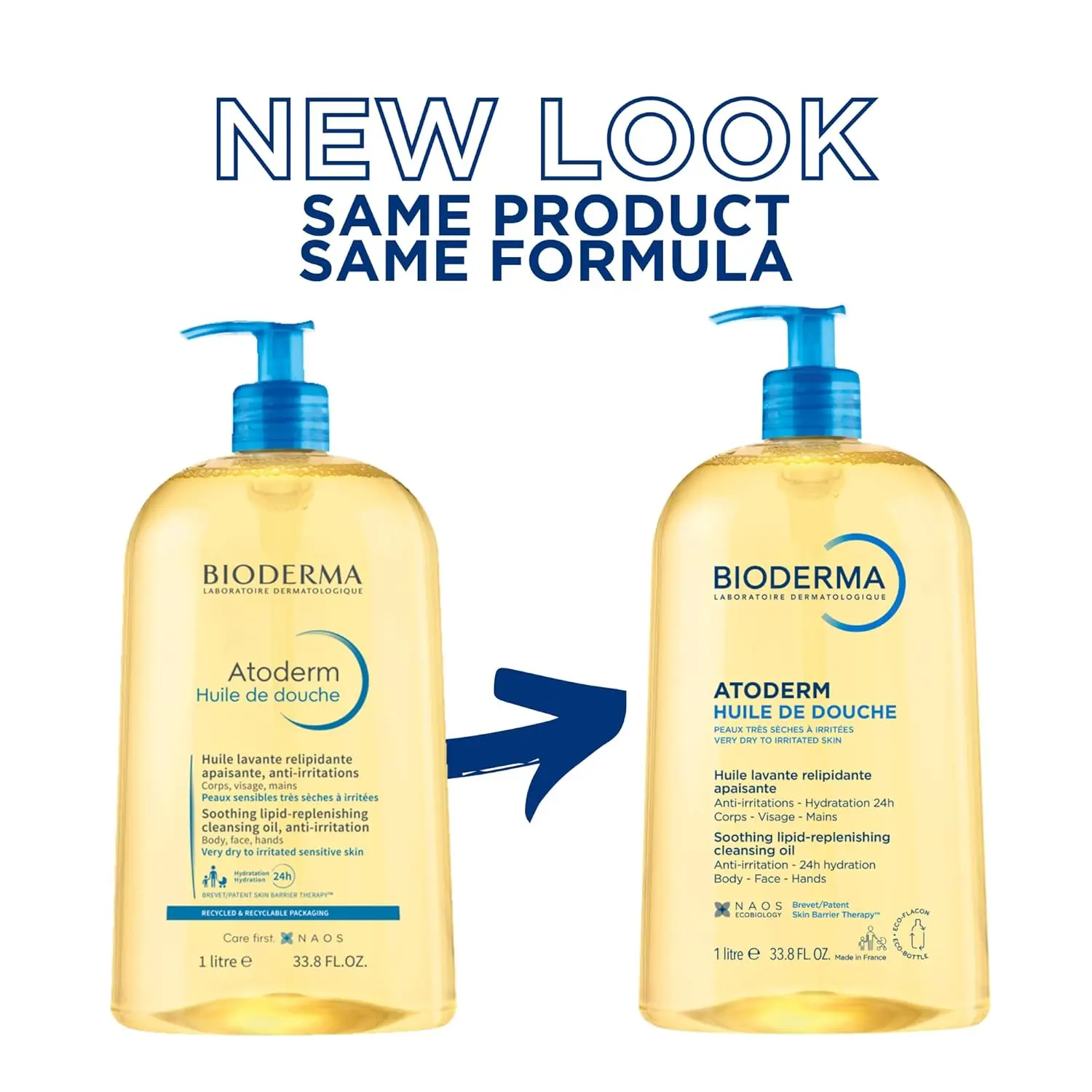 Bioderma Atoderm Shower Oil, Cleansing Oil For Face & Body, Nourishing Cleansing Oil For Dry to Atopic Sensitive Skin For Softer & Smooth Skin For Your Whole Family image 2