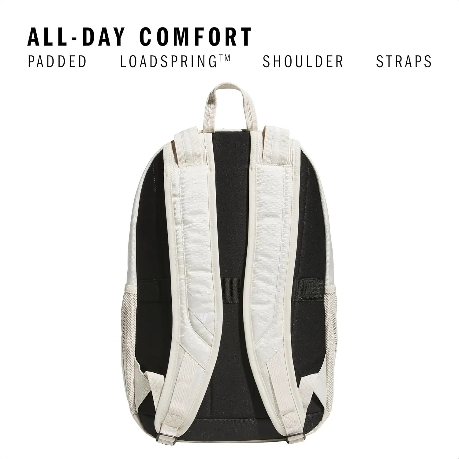 adidas Prime Backpack for Work, Travel Bag for Women and Men with Padded Compartment for Laptop, Alumina Beige/White, One Size image 4