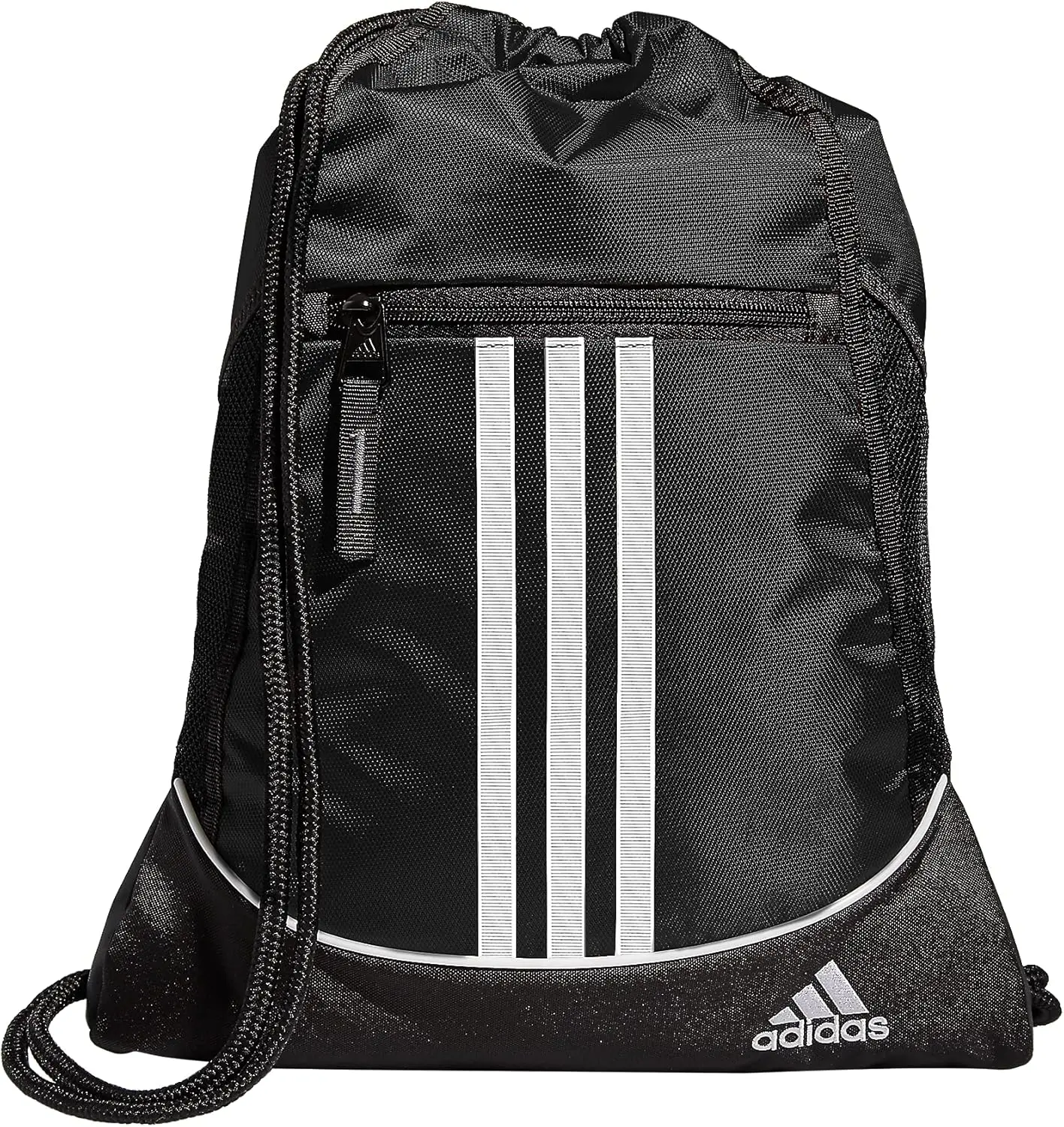 adidas Alliance Sackpack, Drawstring Backpack, Lightweight Small Gym Bag for Women and Men, Black, One Size image 1