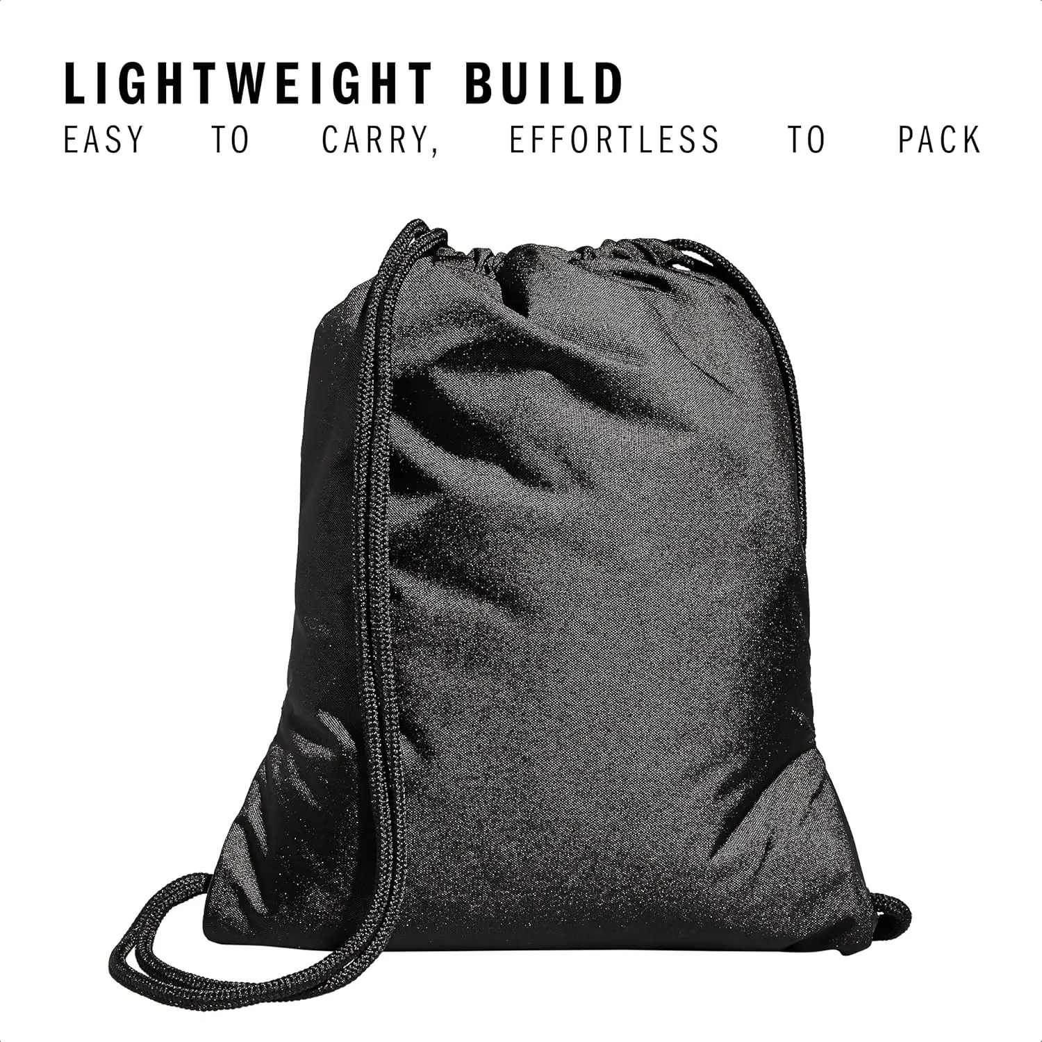adidas Alliance Sackpack, Drawstring Backpack, Lightweight Small Gym Bag for Women and Men, Black, One Size image 4