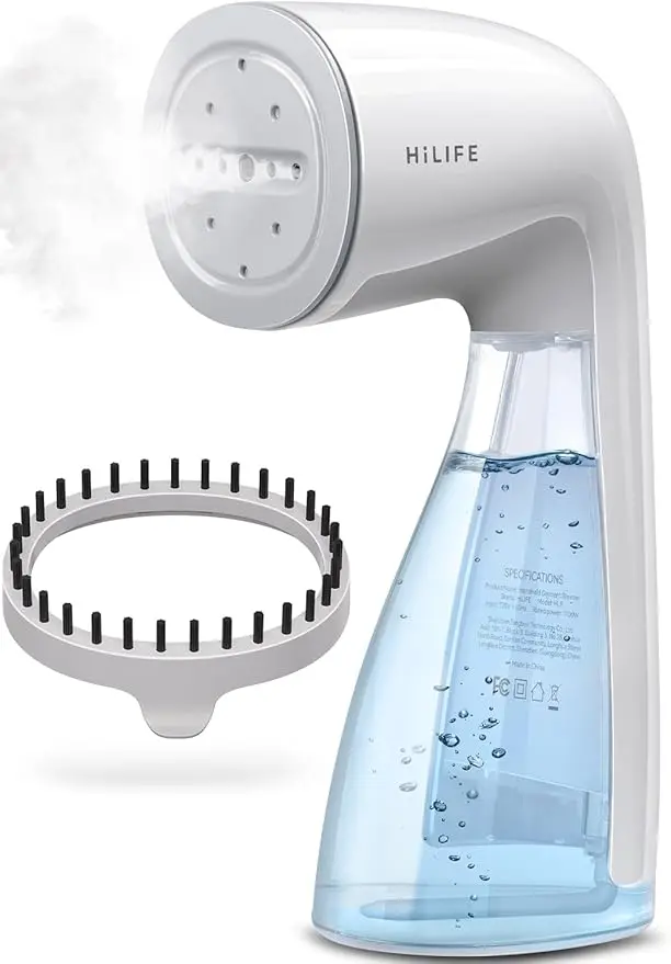 HiLIFE Steamer for Clothes, Handheld Clothes Steamer with Large 300ml Tank, 1100W Strong Power, 30S Fast Heat-up, Garment Fabric Wrinkle Remover, Portable & Compact Travel Size ONLY FOR 120V (White) image 1