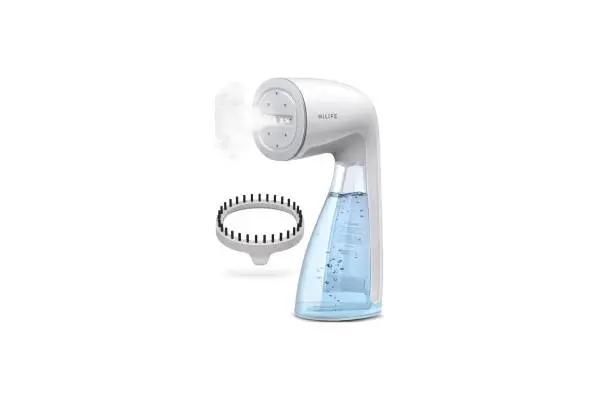 HiLIFE Steamer for Clothes, Handheld Clothes Steamer with Large 300ml Tank, 1100W Strong Power, 30S Fast Heat-up, Garment Fabric Wrinkle Remover, Portable & Compact Travel Size ONLY FOR 120V (White) image