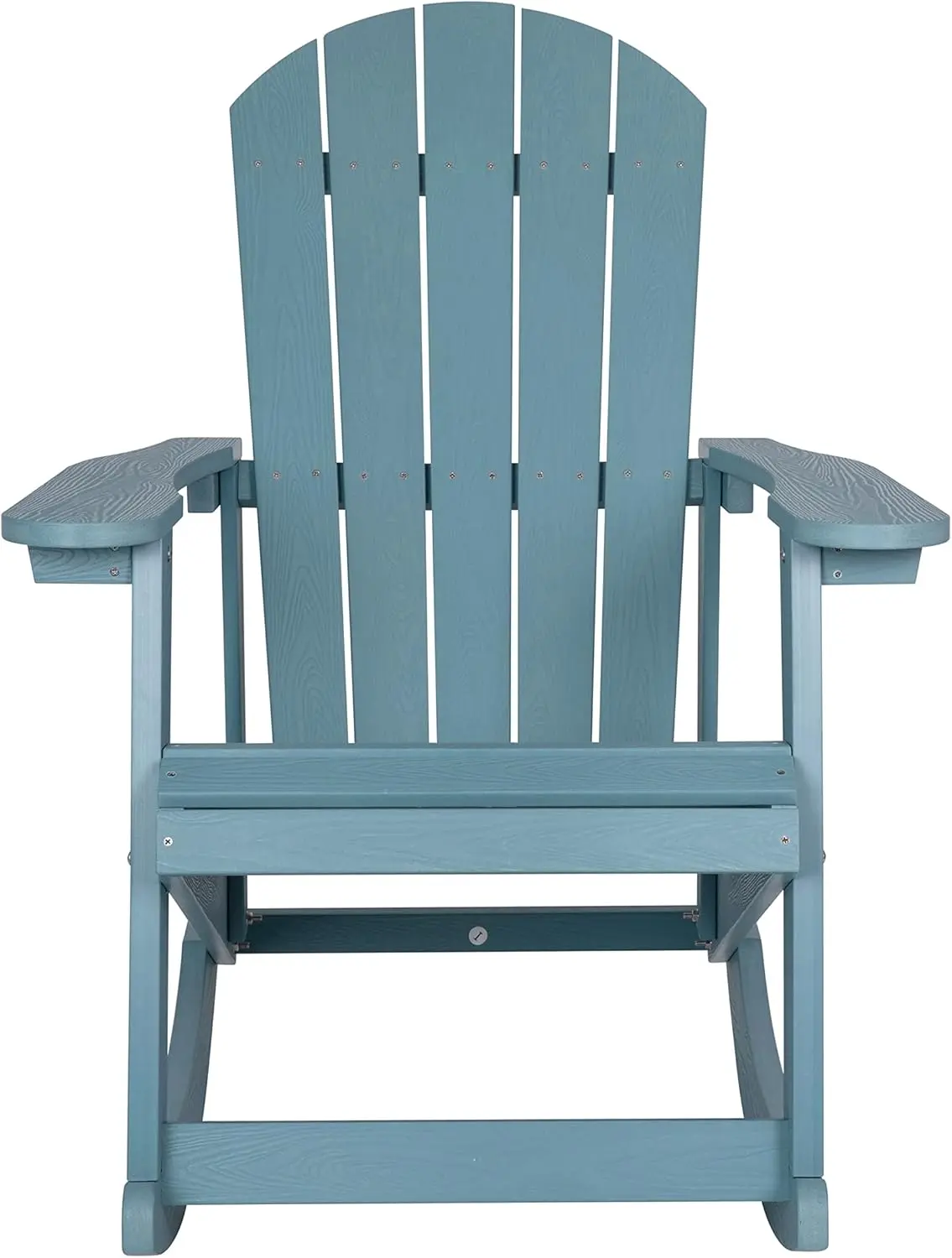 Flash Furniture Savannah Poly Resin Wood Adirondack Rocking Chair - All Weather Sea Foam Polystyrene - Stainless Steel Hardware - Set of 2 image 8