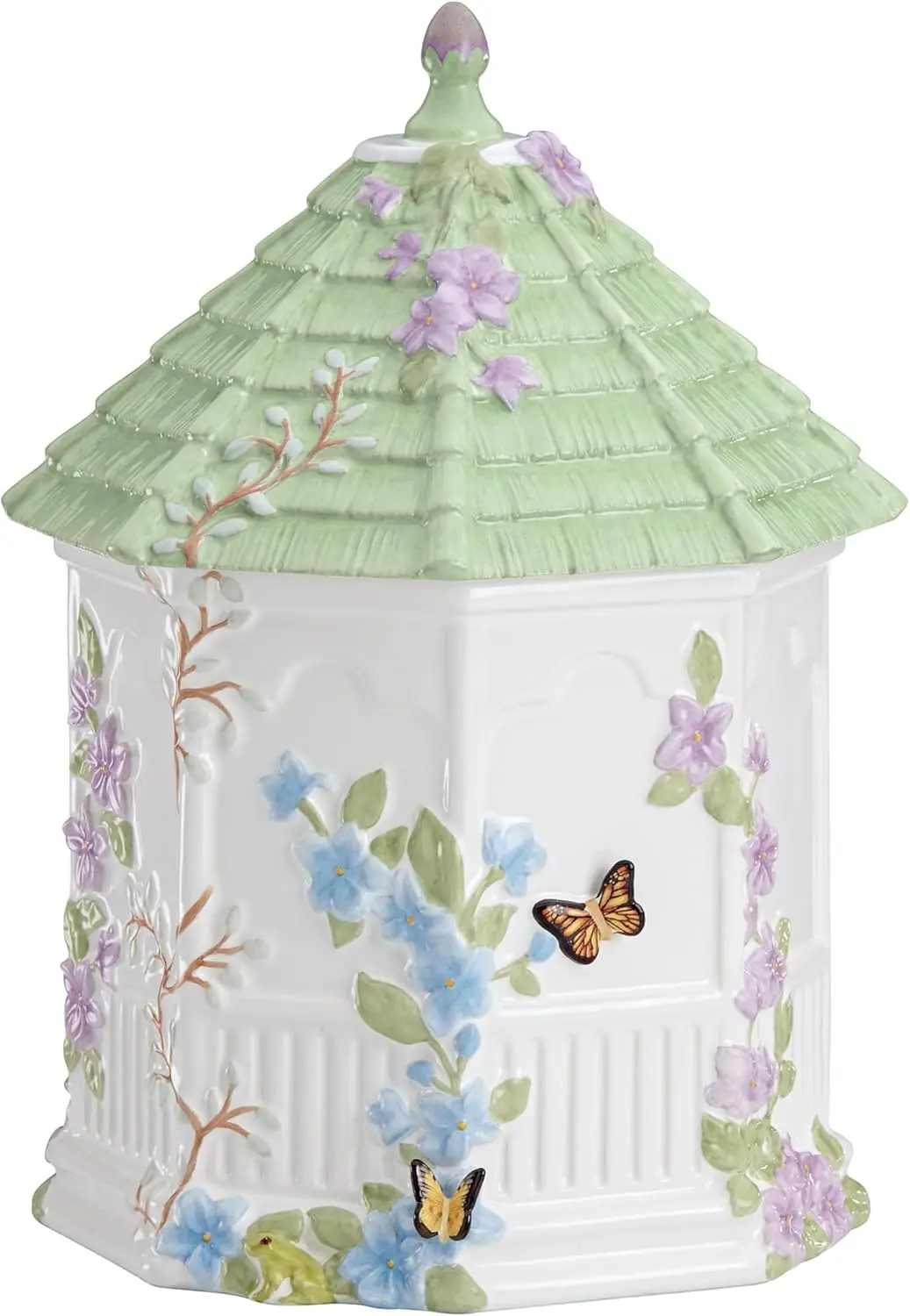 Lenox Butterfly Meadow Figural Gazebo Cookie Jar, 10-Inch, White image 1