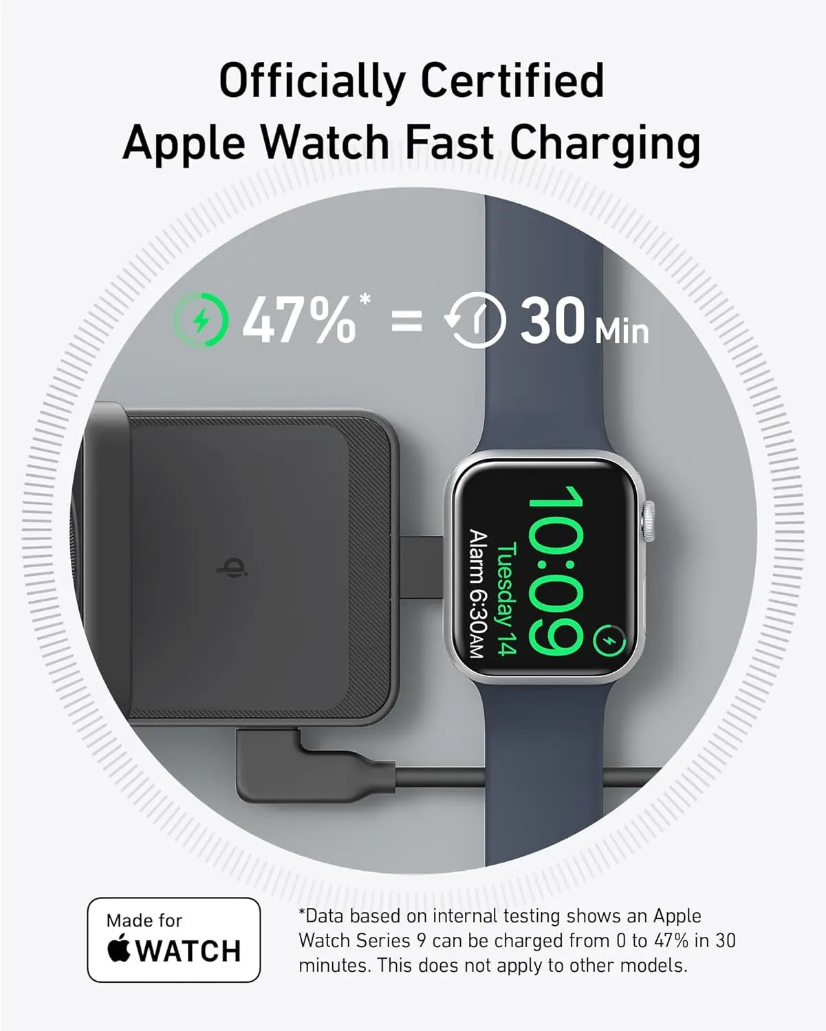 Anker MagGo 3 in 1 iPhone 16 Charging Station, MagSafe-Compatible Wireless Charger Stand, Qi2 Certified 15W Foldable Charger for iPhone 15, AirPods, Apple Watch 9 (Not a Power Bank, Adapter Included) image 4