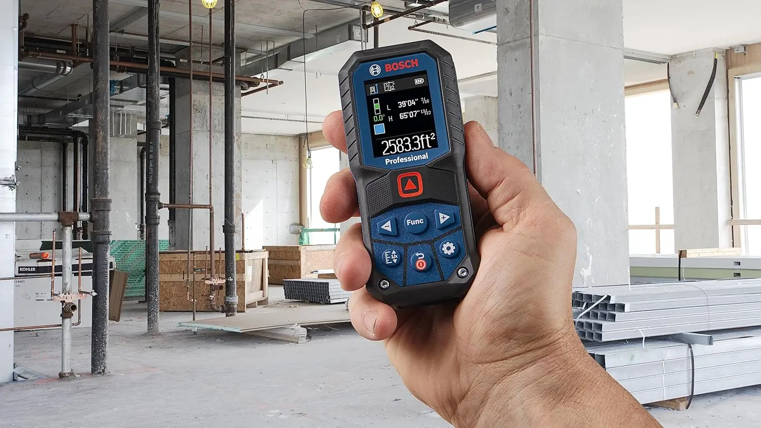 BOSCH GLM165-22 165 Ft Blaze Laser Distance Measure, Includes 2 AA Batteries, Belt Clip, & Pouch image 10