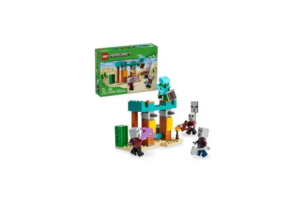LEGO Minecraft The Illager Desert Patrol Toy Figures and Playset - Building Minecraft Toy for Kids, Boys and Girls, Ages 7+ - with 4 Figures for Pretend Play - Gift Idea for Birthdays - 21267 image