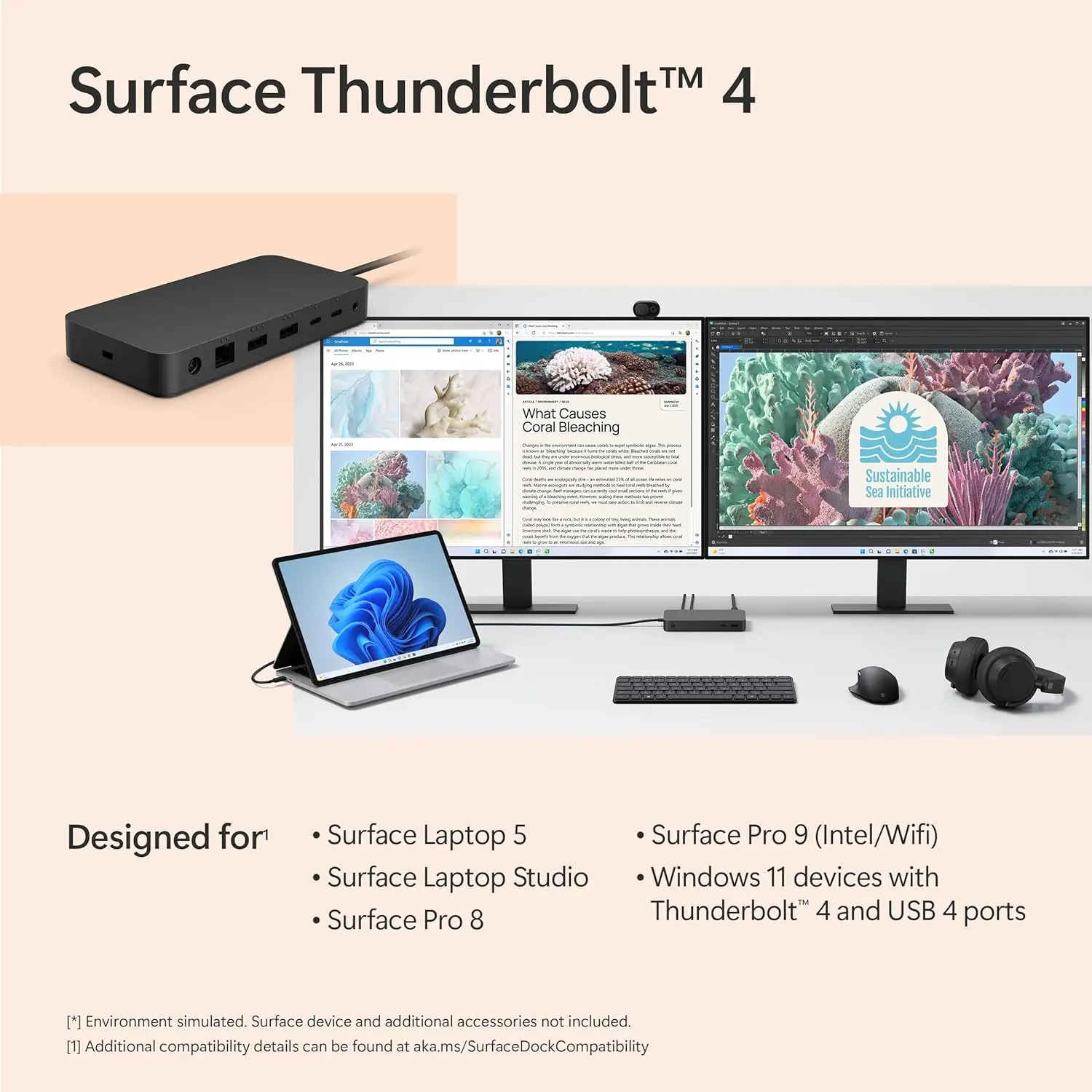 Microsoft Surface Thunderbolt 4 Dock - High-Speed Docking Station with Dual 4K Monitor Support image 6