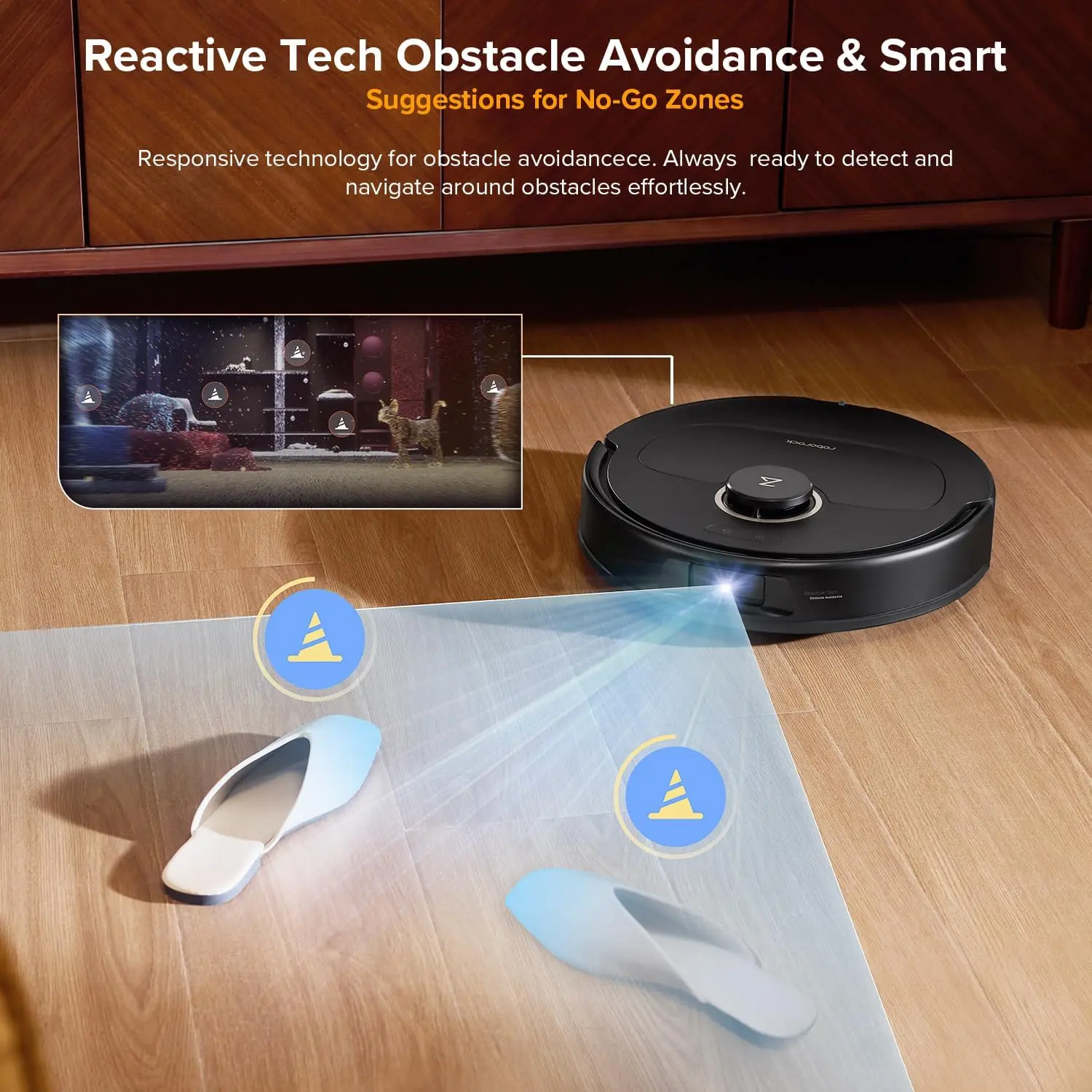 roborock Qrevo S5V Robot Vacuum and Mop, FlexiArm Edge Mopping, 12,000Pa Suction, Dual Zero-Tangle System, Smart Obstacle Avoidance, 10mm Mop Lifting, Auto Mop Washing&Drying, Self-Emptying&Refilling image 7