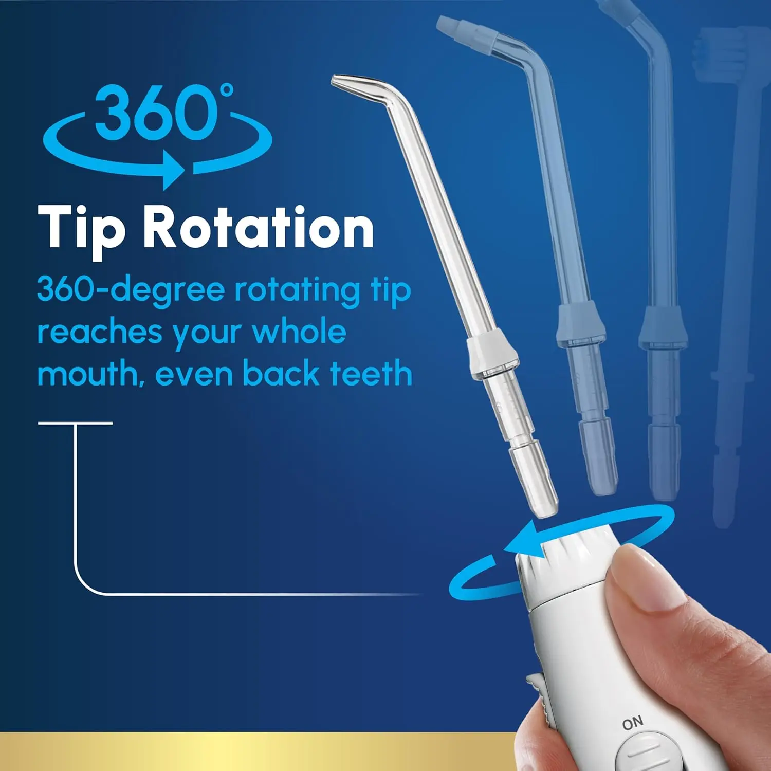 Waterpik Aquarius Water Flosser For Teeth Cleaning, Gums, Braces, Dental Care, Electric Power With 10 Settings, 7 Tips For Multiple Users And Needs, ADA Accepted, White WP-660, Packaging May Vary image 6