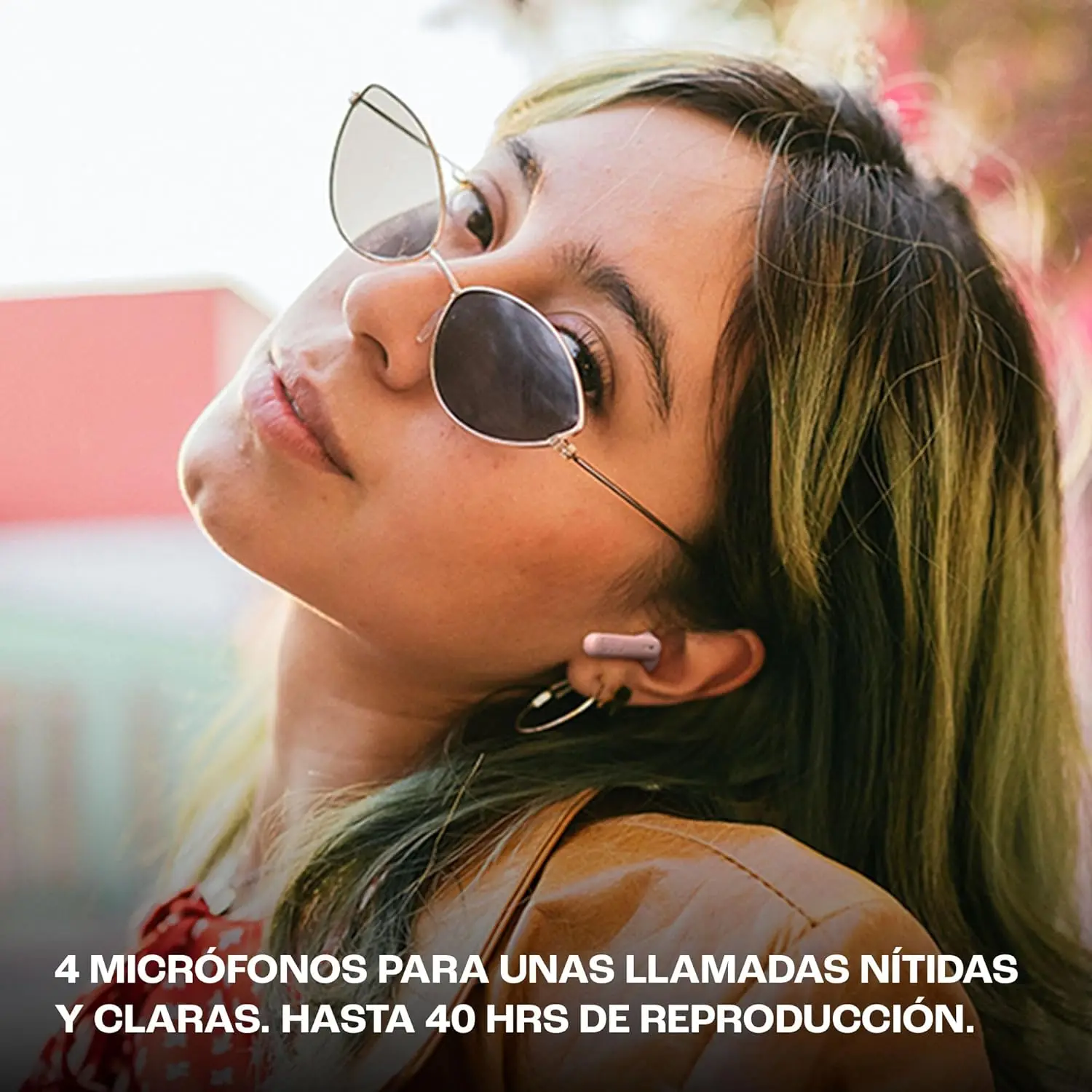 JBL Vibe Beam 2 - True Wireless Noise Cancelling Earbuds Pure Bass Sound & Smart Ambient Technology, 4mics for Crisp, Clear Calls, up to 40Hrs of Playback, IP54 Dust & Water Resistant (White) image 2