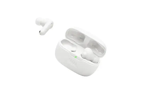 JBL Vibe Beam 2 - True Wireless Noise Cancelling Earbuds Pure Bass Sound & Smart Ambient Technology, 4mics for Crisp, Clear Calls, up to 40Hrs of Playback, IP54 Dust & Water Resistant (White) image