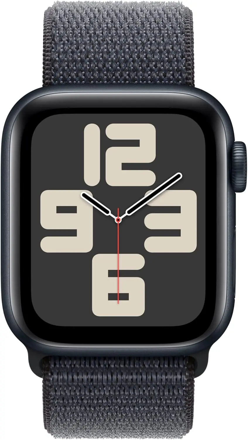 Apple Watch SE (2nd Gen) [GPS 40mm] Smartwatch with Midnight Aluminum Case with Ink Sport Loop One Size. Fitness and Sleep Trackers, Crash Detection, Heart Rate Monitor, Carbon Neutral image 2