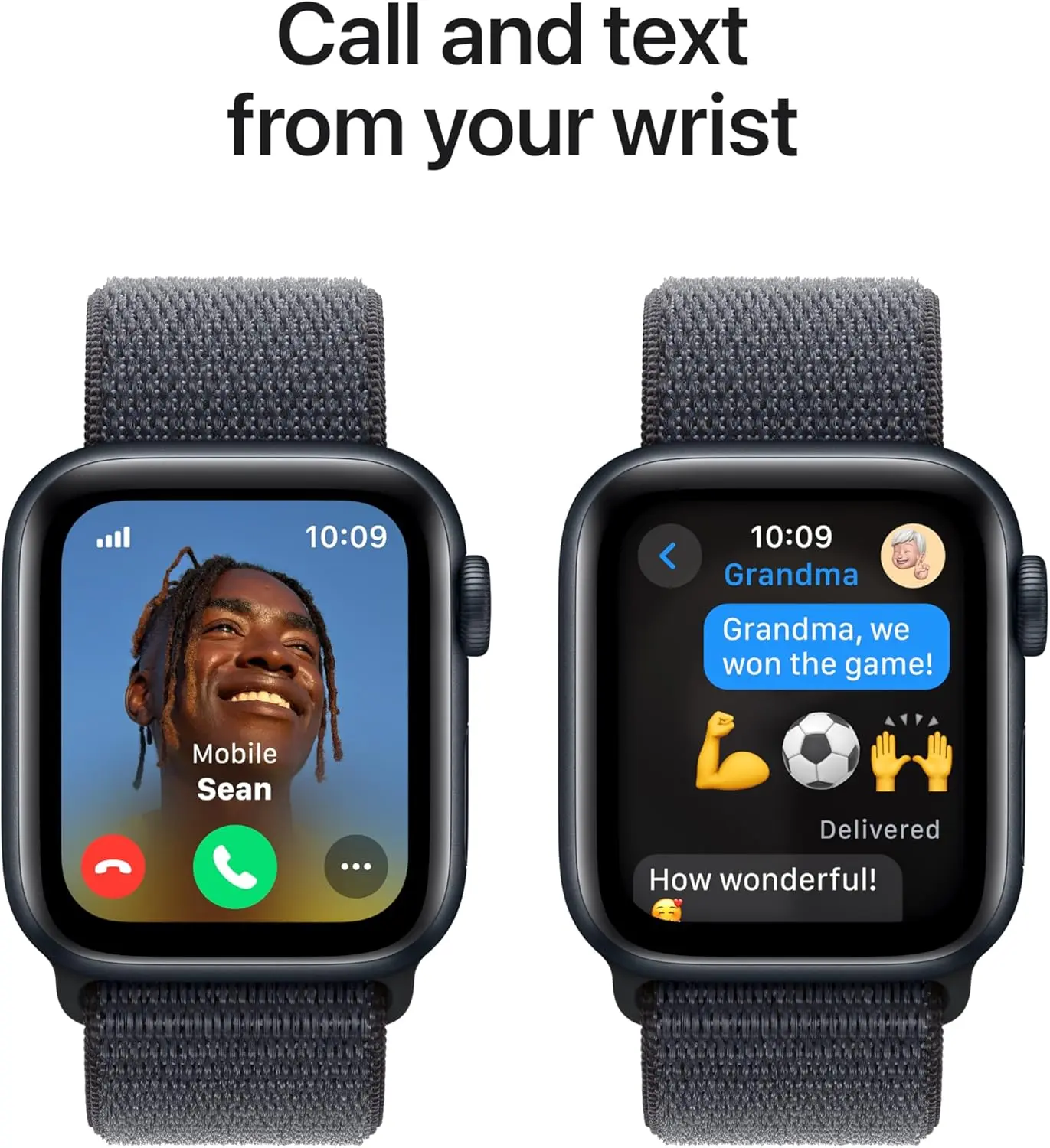 Apple Watch SE (2nd Gen) [GPS 40mm] Smartwatch with Midnight Aluminum Case with Ink Sport Loop One Size. Fitness and Sleep Trackers, Crash Detection, Heart Rate Monitor, Carbon Neutral image 4