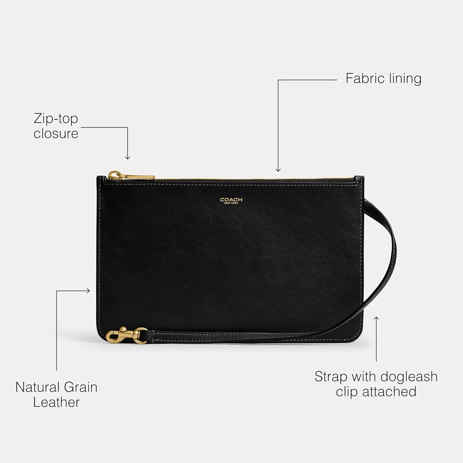 Coach Zip Pouch, B4/Black image 3