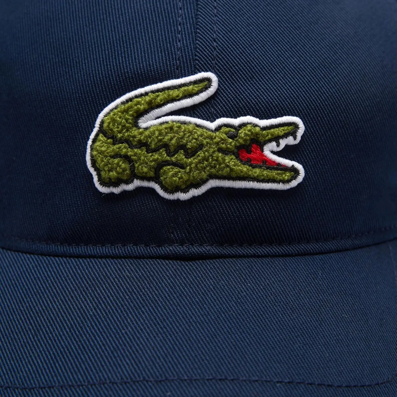 Lacoste Unisex Front Medium Croc Cotton Twill Cap, One Size, Navy image 4
