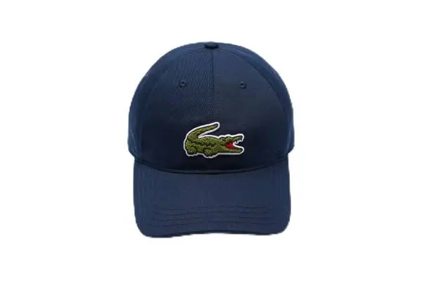 Lacoste Unisex Front Medium Croc Cotton Twill Cap, One Size, Navy image