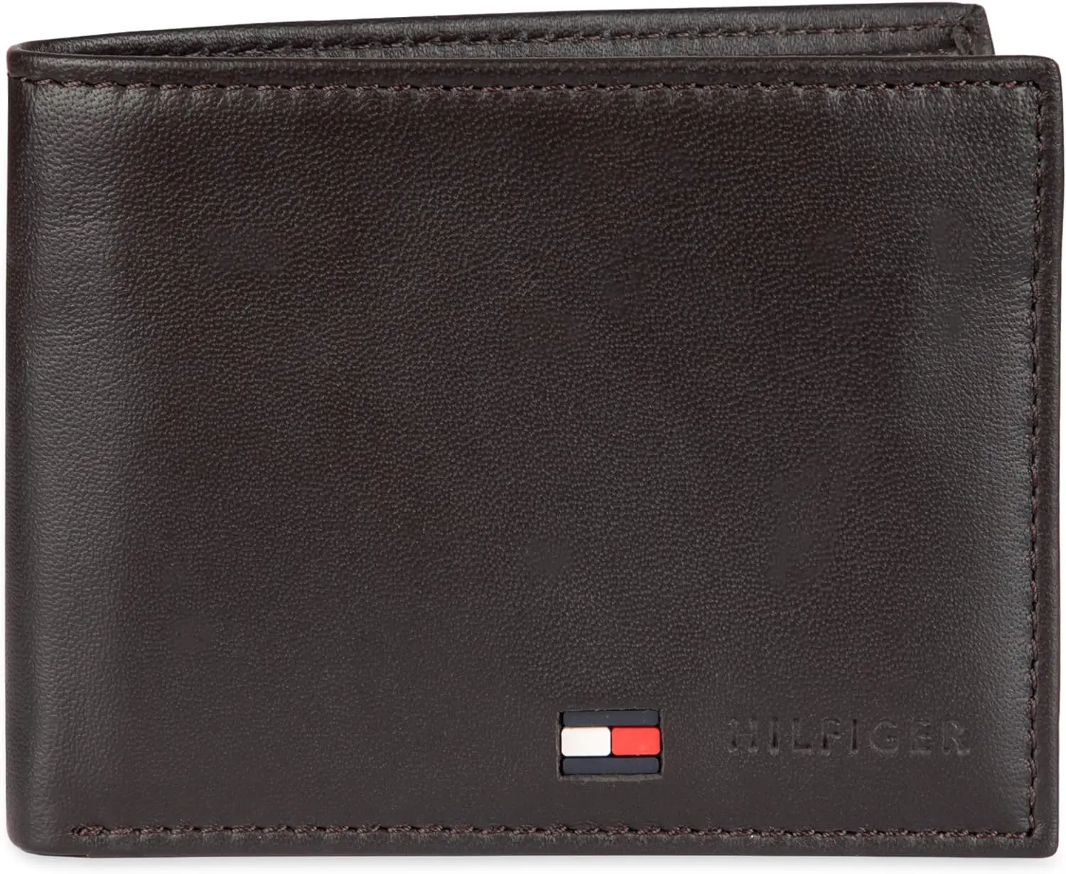 Tommy Hilfiger Men's Leather Wallet - Thin Sleek Casual Bifold with 6 Credit Card Pockets and Removable ID Window, British Tan image 1