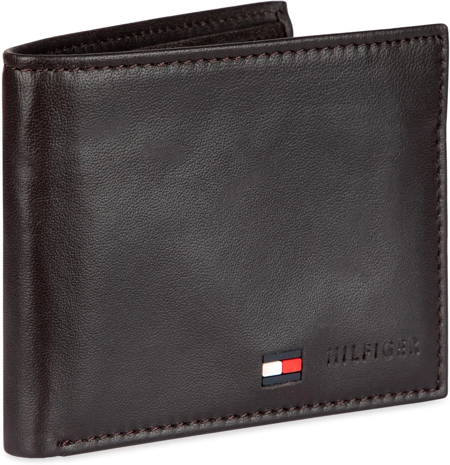 Tommy Hilfiger Men's Leather Wallet - Thin Sleek Casual Bifold with 6 Credit Card Pockets and Removable ID Window, British Tan image 2